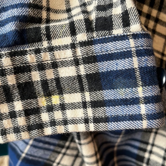 Women’s LRL P/S Flannel Blue & Cream Button Down Shirt - Picture 7 of 8
